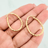 Candongas Iris Ovaladas 1.65gr / 3cm / Oro Amarillo 18K $