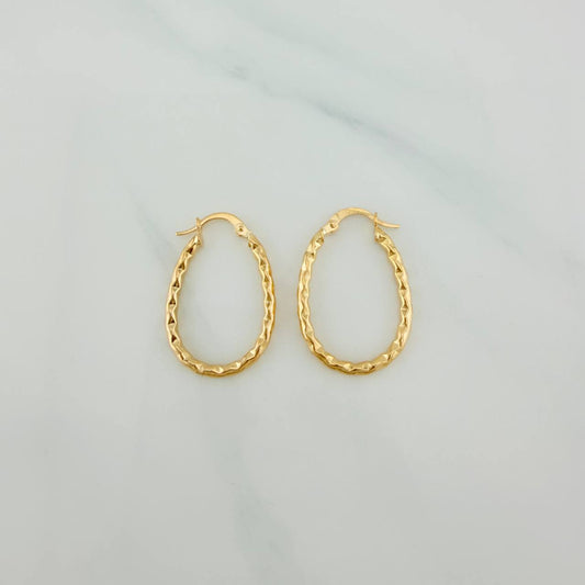 Candongas Iris Ovaladas 1.65gr / 3cm / Oro Amarillo 18K $