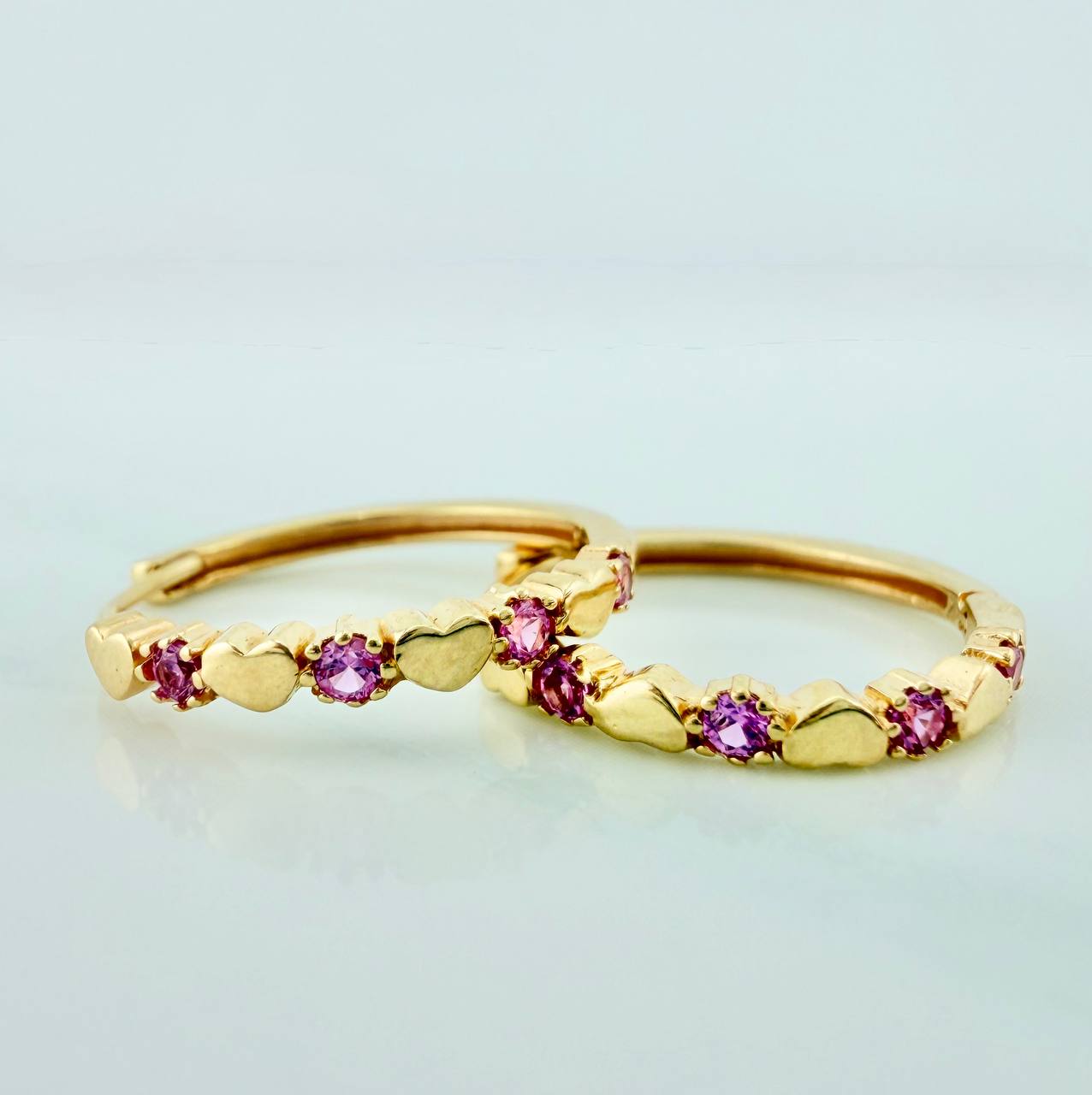 Candongas Aro Corazones 2.4gr / 1.8cm / Oro Amarillo 18K $