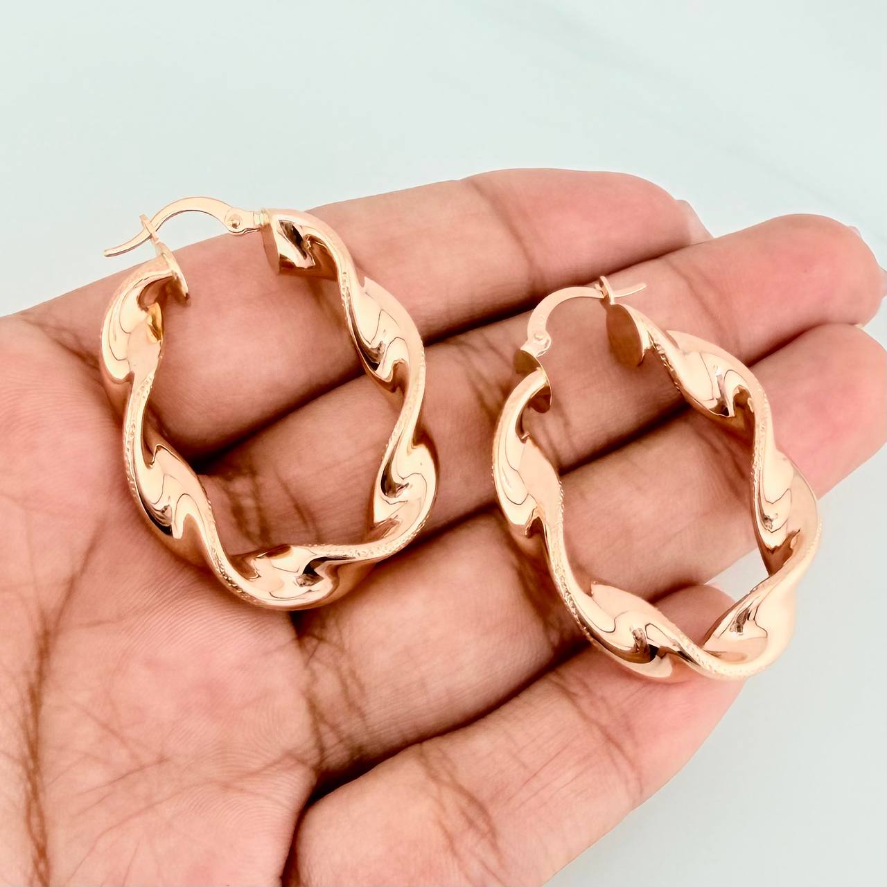 Candongas Demi 5.95gr / 4cm / Oro Rosa 18K $