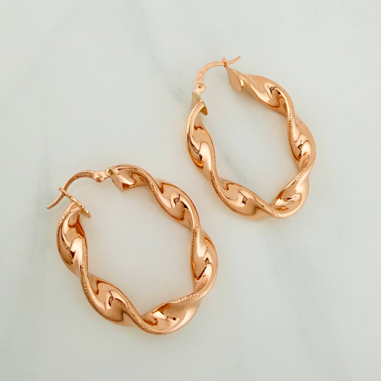 Candongas Demi 5.95gr / 4cm / Oro Rosa 18K $