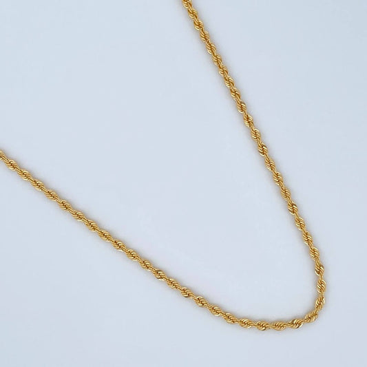 Rope Chain 1.1gr / 15 3/4 in / 18K Yellow Gold +3 &