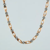 Cadena Rustica Nautilius 51.6gr / 27 3/4 in / 4.2mm Dos Oros Blanco Rosa 18K $