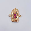 Herraje Virgen Guadalupe 4.95gr / 2.6cm / Circones Blancos Azules Fucsias Oro Amarillo 18K &