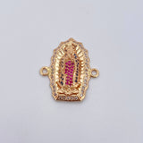 Herraje Virgen Guadalupe 4.95gr / 2.6cm / Circones Blancos Azules Fucsias Oro Amarillo 18K &