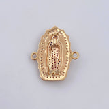 Herraje Virgen Guadalupe 4.95gr / 2.6cm / Circones Blancos Azules Fucsias Oro Amarillo 18K &