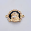 Charm Face Jesus Halo 6.45gr / 2.3cm / White and Black Zircons Two 18K Yellow and White Golds &