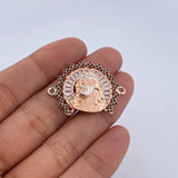 Charm Face Jesus Aureola 6.5gr / 2.3cm / White and Black Zircons Two 18K White and Rose Golds &