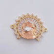 Herraje Rostro Jesus Aureola 6.6gr / 2.4cm / Circones Blancos Tres Oros 18K &