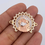 Herraje Rostro Jesus Aureola 6.6gr / 2.4cm / Circones Blancos Tres Oros 18K &