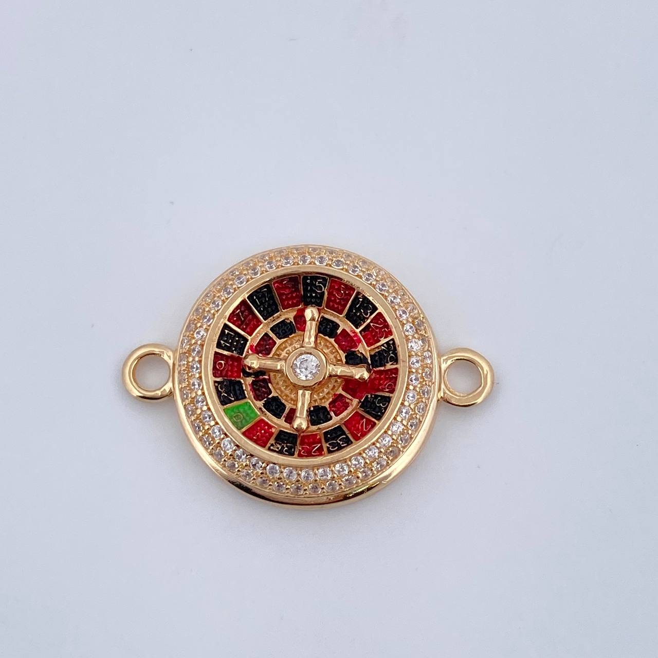 Charm Roulette 5.7gr / 2cm / White Zircons 18K Yellow Gold &