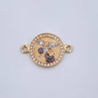 Herraje San Miguel Arcangel 2.35gr / 1.5cm / Circones Blancos Tres Oros 18K &