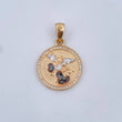 Dije San Miguel Arcangel 4gr / 3cm / Circones Blancos Tres Oros 18K &