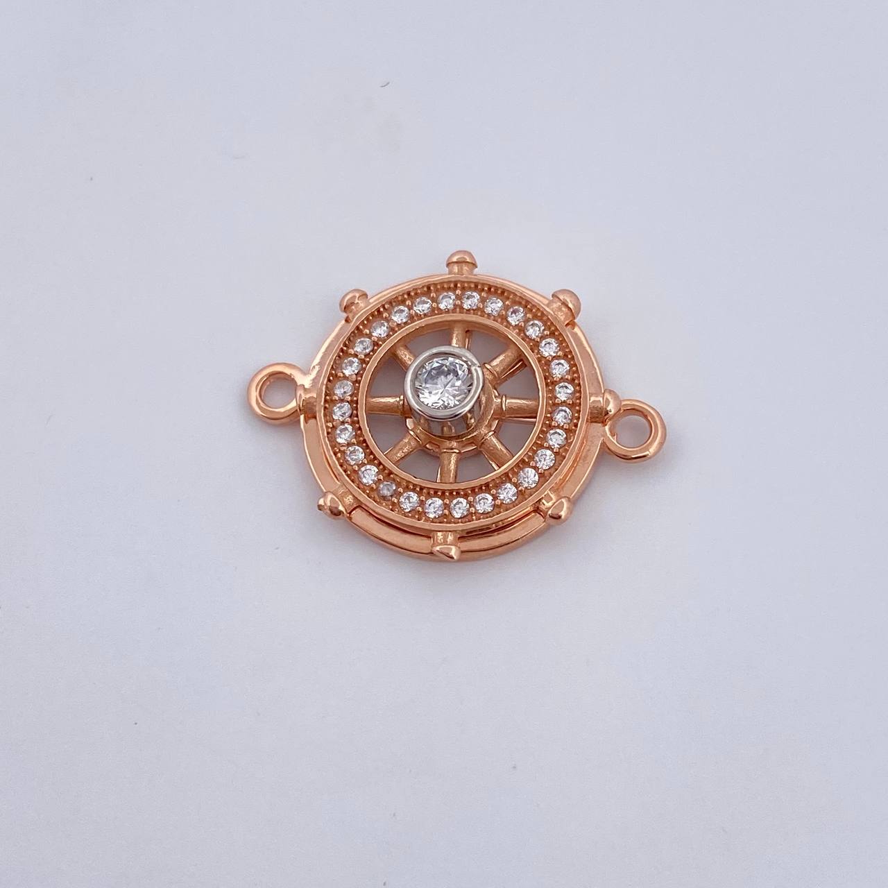 Herraje Timon 2.45gr / 1.5cm / Circones Blancos Dos Oros Blanco Rosa 18K &