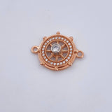 Herraje Timon 2.45gr / 1.5cm / Circones Blancos Dos Oros Blanco Rosa 18K &