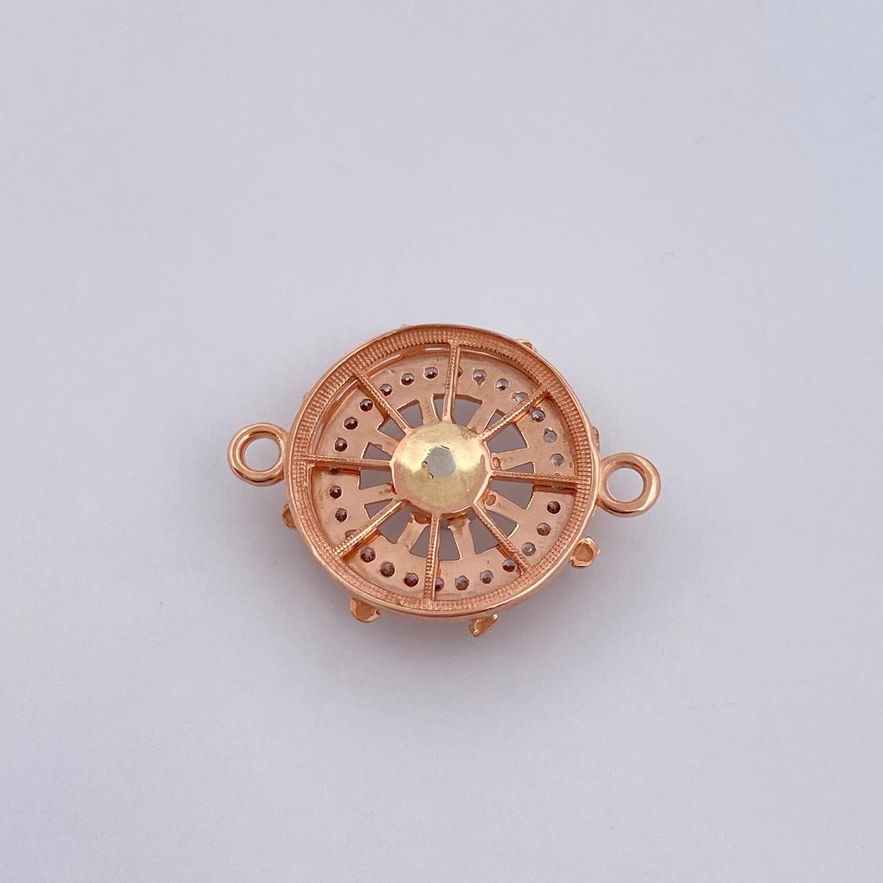 Herraje Timon 2.45gr / 1.5cm / Circones Blancos Dos Oros Blanco Rosa 18K &