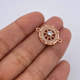 Herraje Timon 2.45gr / 1.5cm / Circones Blancos Dos Oros Blanco Rosa 18K &