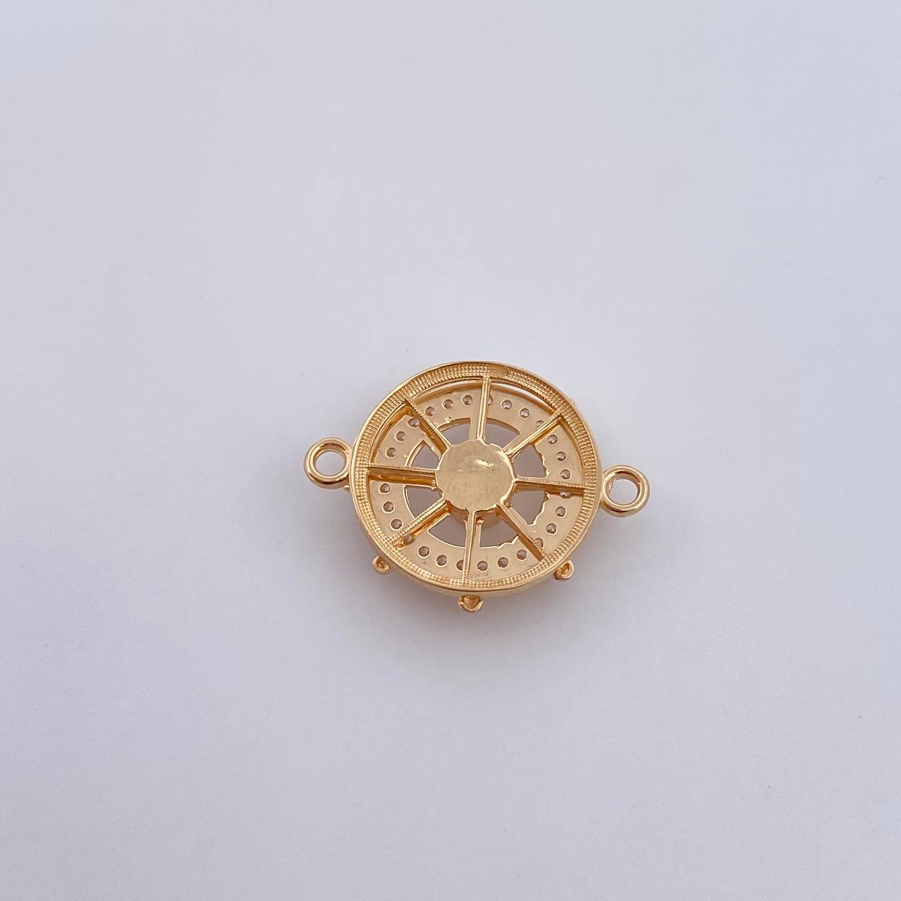 Herraje Timon 2.45gr / 1.5cm / Circones Blancos Oro Amarillo 18K &