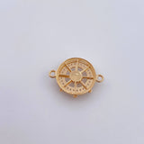 Herraje Timon 2.45gr / 1.5cm / Circones Blancos Oro Amarillo 18K &