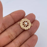 Herraje Timon 2.45gr / 1.5cm / Circones Blancos Oro Amarillo 18K &