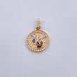 Pendant San Miguel Archangel 2.35gr / 2.2cm / White Zirconia Three 18K Golds &