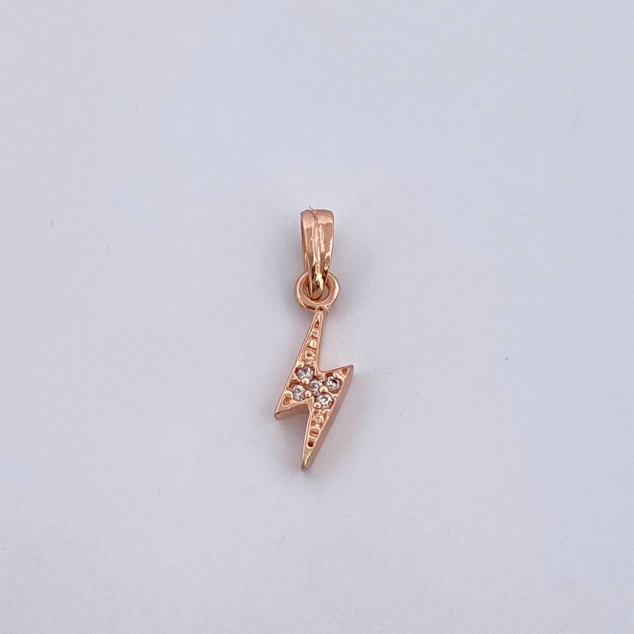 Pendant Lightning 0.55gr / 1.7cm / White Zircons 18K Rose Gold &