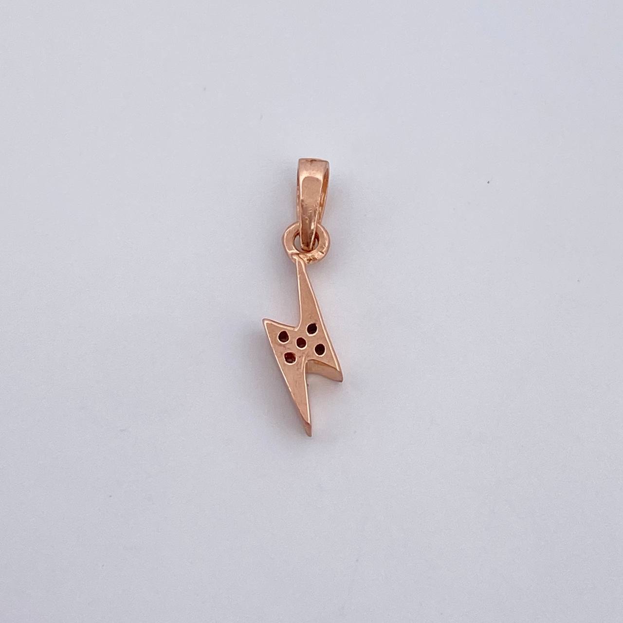 Pendant Lightning 0.55gr / 1.7cm / White Zircons 18K Rose Gold &