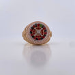 Roulette Ring 10.7gr / T10 1/4 / White Zircons Three 18K Golds &