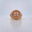 Steering Wheel Ring 10.6gr / T10 / White Zircons Three 18K Golds &
