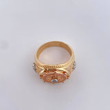 Steering Wheel Ring 10.6gr / T10 / White Zircons Three 18K Golds &