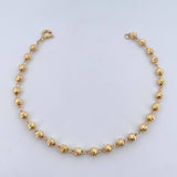 Pulso Tipo Militar 3.2gr / 19.1cm / 4mm Balin Diamantado Oro Amarillo 18K &