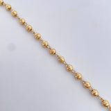 Pulso Tipo Militar 3.2gr / 19.1cm / 4mm Balin Diamantado Oro Amarillo 18K &