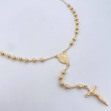 Miraculous Virgin Rosary 10.85gr / 56.4cm / 4mm Ball Diamond Cut 18K Yellow Gold &