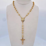 Miraculous Virgin Rosary 10.85gr / 56.4cm / 4mm Ball Diamond Cut 18K Yellow Gold &