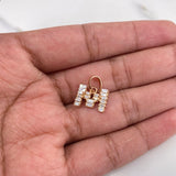 Pendant Letter M 1.7gr / 1.4cm / White Zircons 18K Rose Gold #