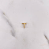 Dije Letra T 0.25gr / 0.8cm / Circones Colores Oro Amarillo 18K #