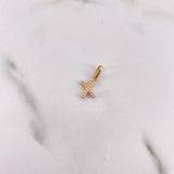 Pendant Letter X 0.55gr / 1.6cm / Colored Zircons 18K Rose Gold #