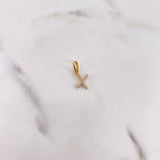 Pendant Letter X 0.55gr / 1.6cm / White Zircons 18K Yellow Gold #