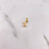 Pendant Letter X 0.55gr / 1.6cm / White Zircons 18K Yellow Gold #