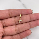 Pendant Letter X 0.55gr / 1.6cm / White Zircons 18K Yellow Gold #