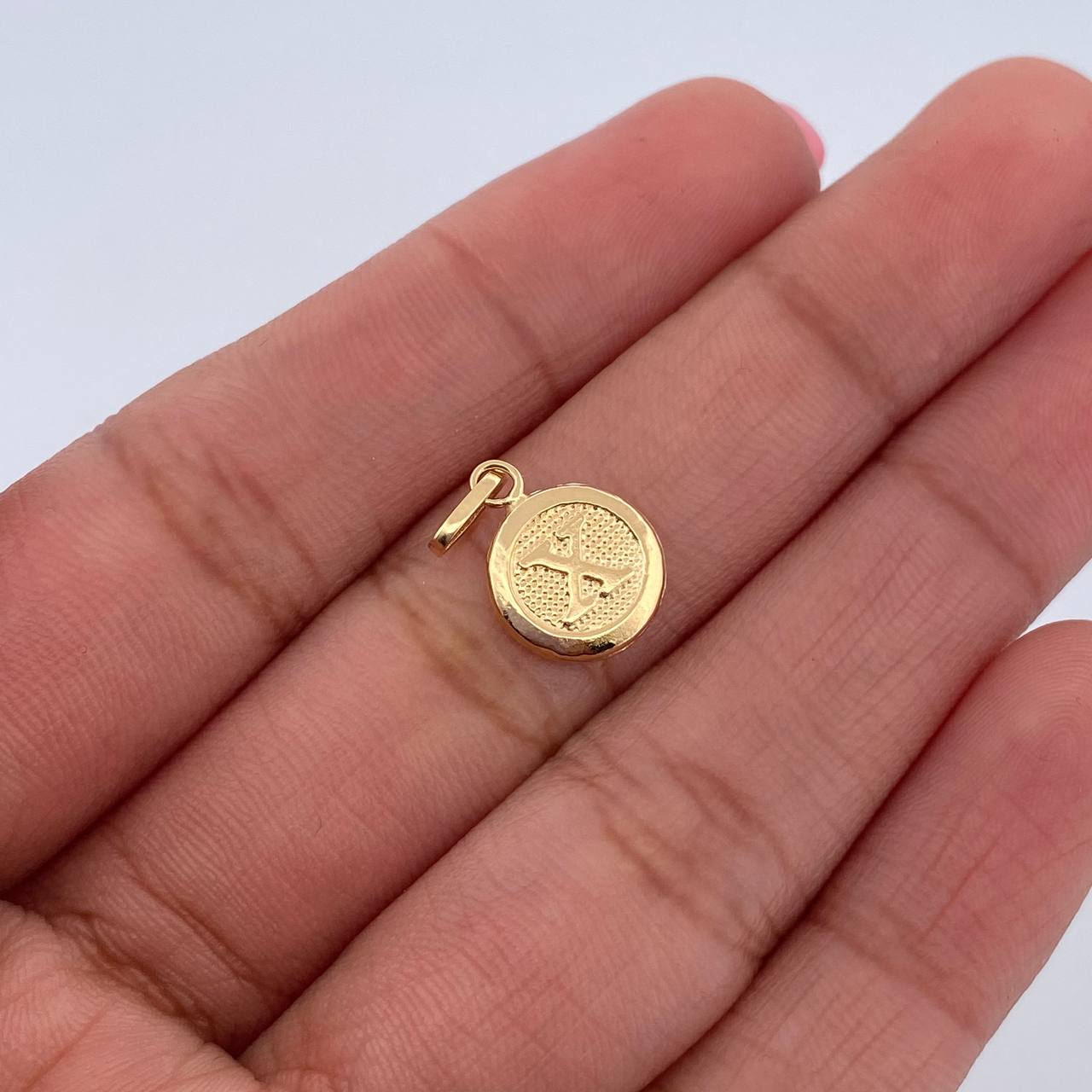Pendant Letter X 0.45gr / 1.5cm / 18K Yellow Gold Medal &