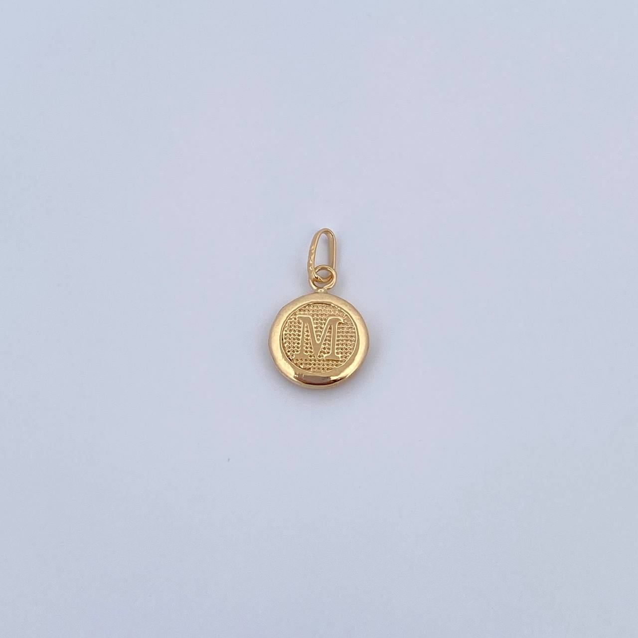 Pendant Letter M 0.45gr / 1.5cm / 18K Yellow Gold Medal &