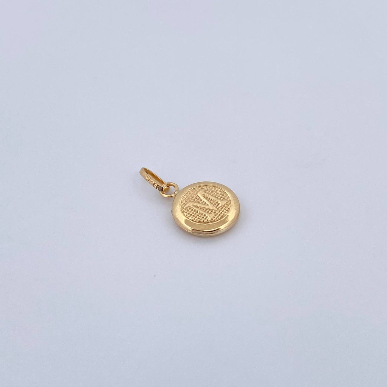 Pendant Letter M 0.45gr / 1.5cm / 18K Yellow Gold Medal &