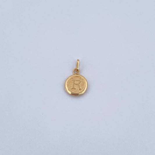 Pendant Letter R 0.45gr / 1.5cm / 18K Yellow Gold Medal &