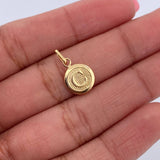 Dije Letra C 0.4gr / 1.5cm / Medalla Oro Amarillo 18K &