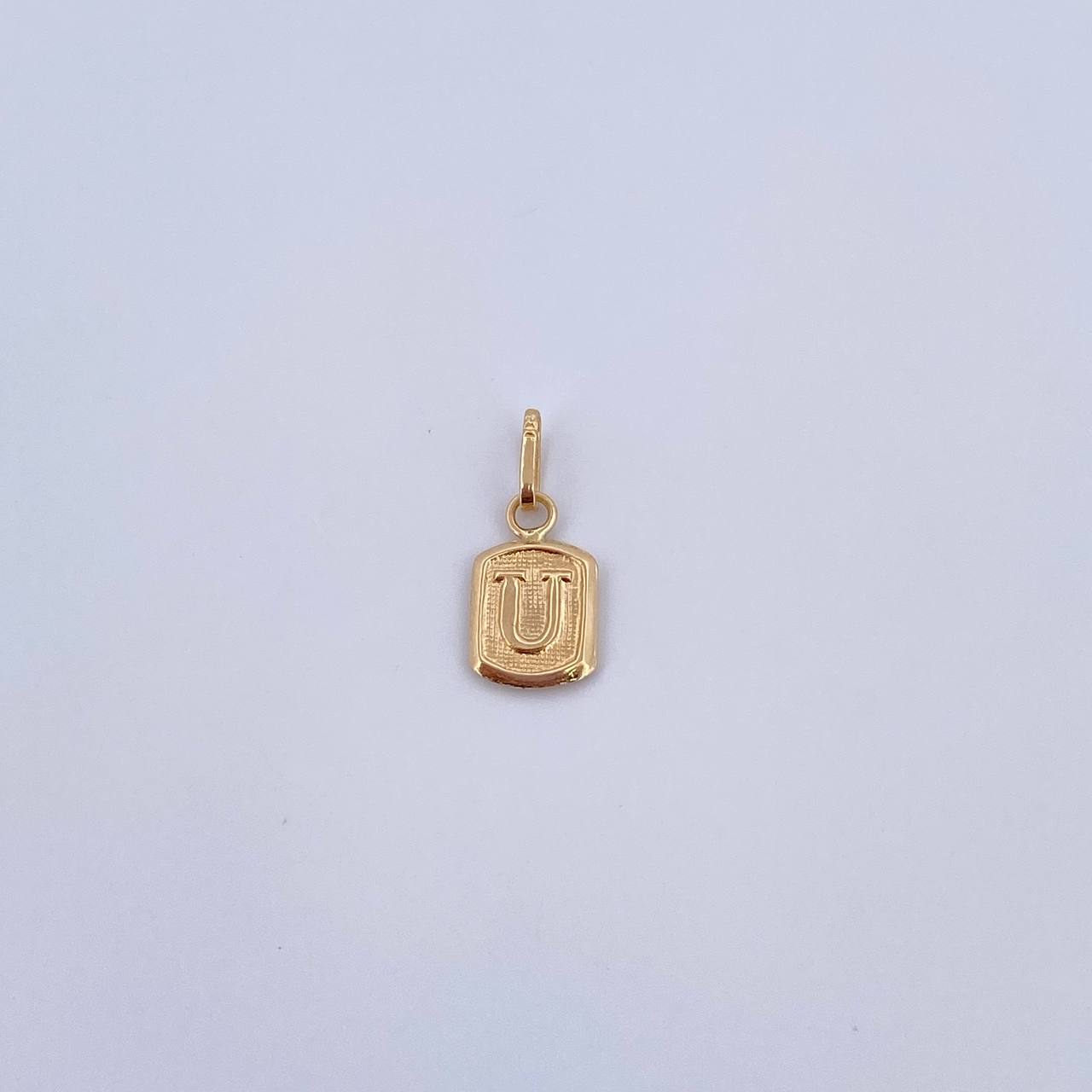 Pendant Letter U 0.35gr / 1.5cm / Smooth 18K Yellow Gold &
