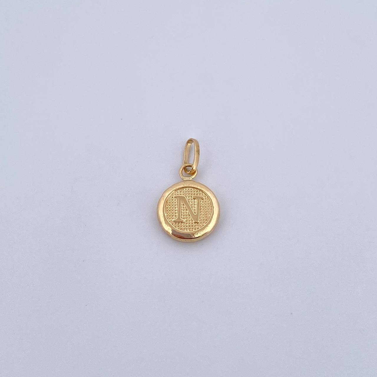 Dije Letra N 0.45gr / 1.5cm / Medalla Oro Amarillo 18K &