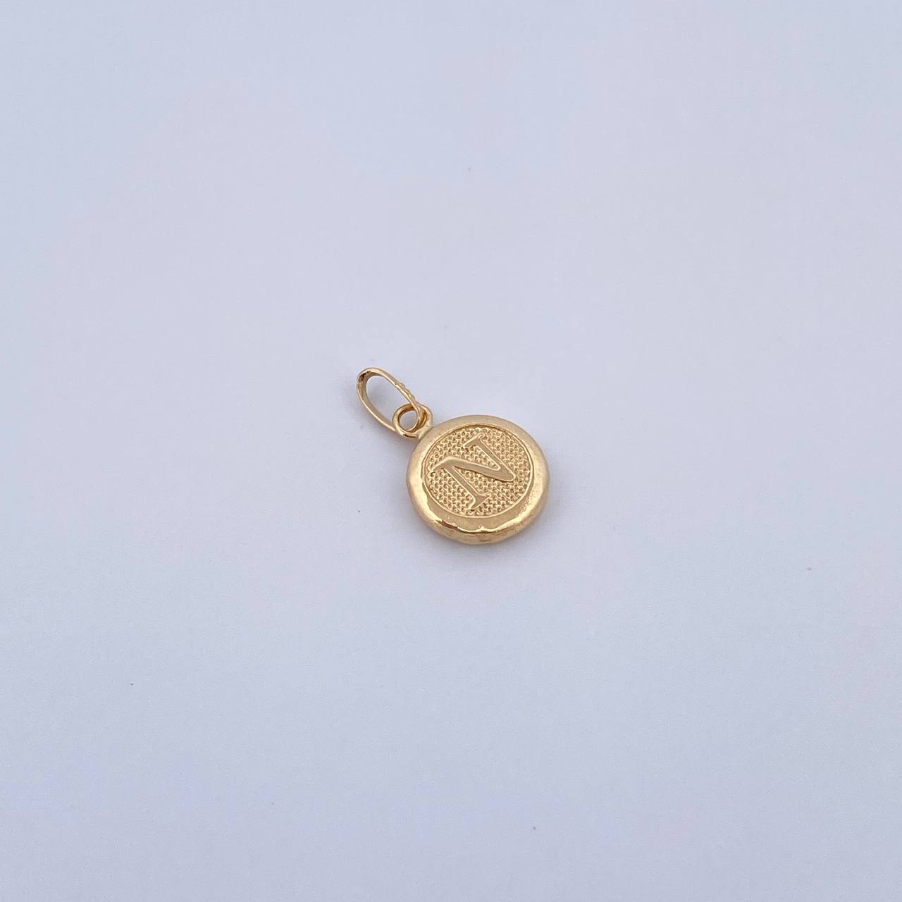 Dije Letra N 0.45gr / 1.5cm / Medalla Oro Amarillo 18K &
