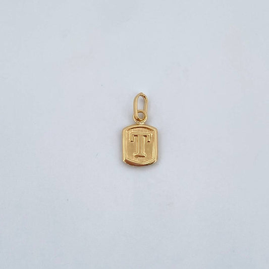 Pendant Letter T 0.35gr / 1.5cm / Smooth 18K Yellow Gold &
