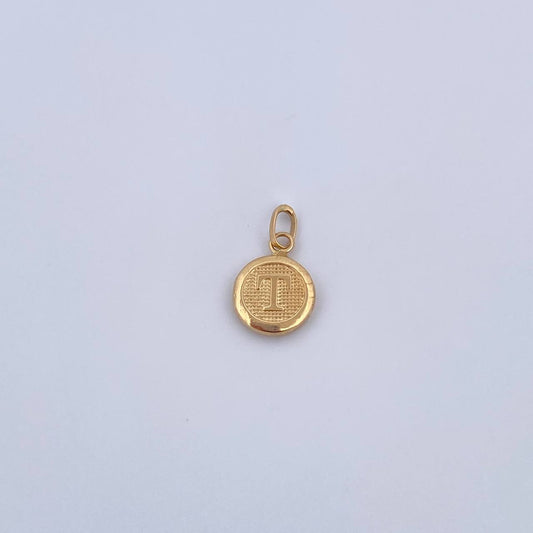 Pendant Letter T 0.45gr / 1.5cm / 18K Yellow Gold Medal &